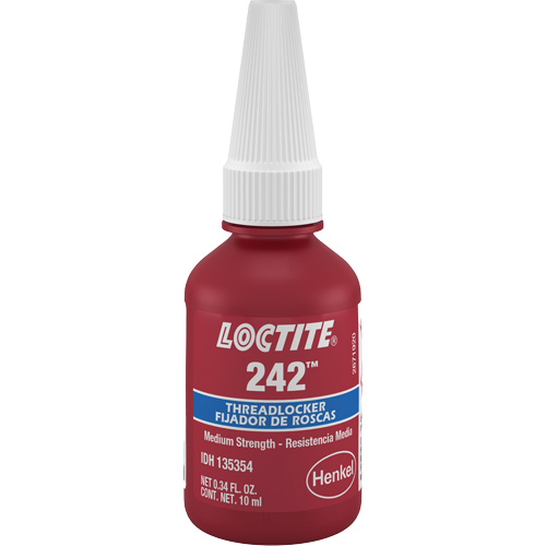 Threadlocker 242 , Blue, Medium, 10 ml, Bottle Dufferin Supply