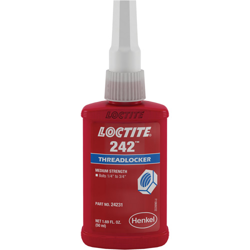 Threadlocker 242 , Blue, Medium, 50 ml, Bottle Dufferin Supply