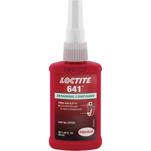 Retaining Compound 641 Controlled Strength, 50 ml, Bottle, Yellow Dufferin Supply