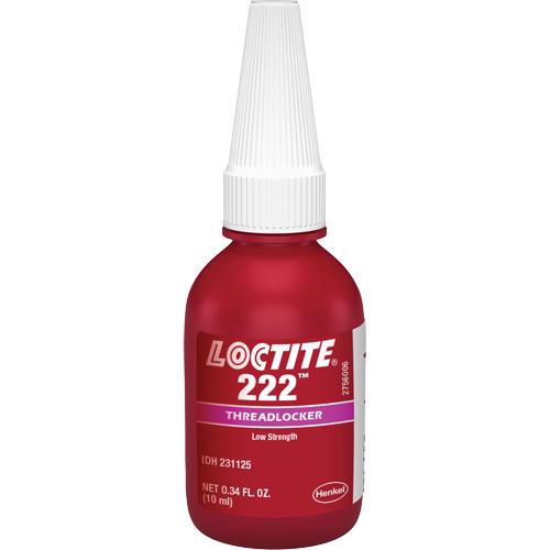 Threadlocker 222 Small Screw, Purple, Low, 10 ml, Bottle Dufferin Supply