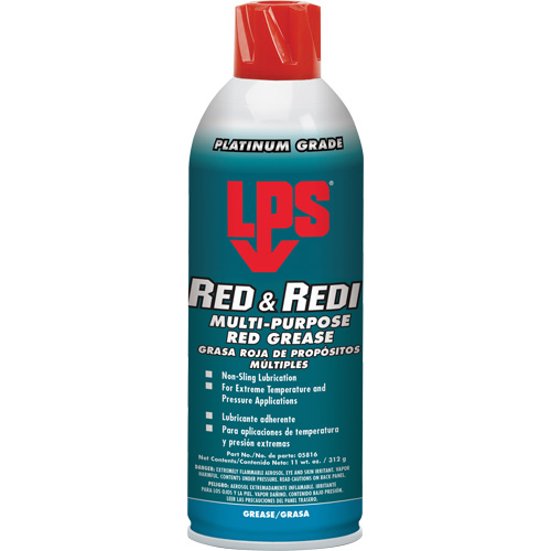 Red & Redi Multi-Purpose Red Grease, 16 oz., Aerosol Can Dufferin Supply