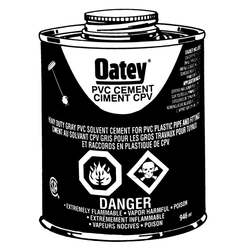 Ciment de PVC d'usage intense, 946 ml, Canette &agrave; dessus brosse, Gris Dufferin Supply