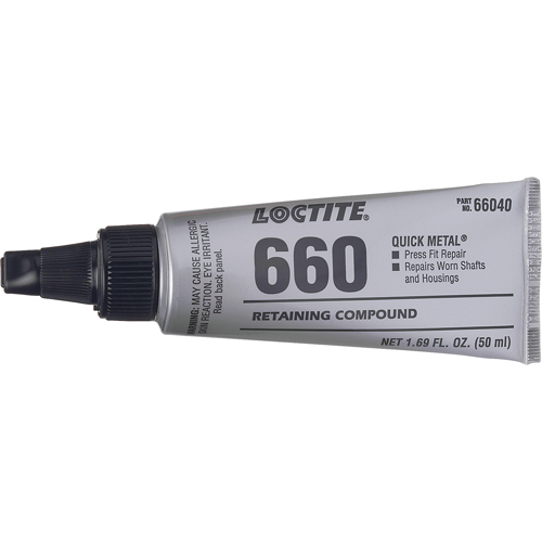 Compos&eacute; de retenue pour r&eacute;paration ajust&eacute; &agrave; la presse Quick Metal 660, 50 ml, Tube, Argent Dufferin Supply