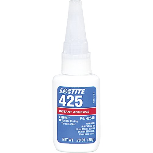 Assure 425 Surface Curing Threadlocker, Blue, Medium, 20 g, Bottle Dufferin Supply