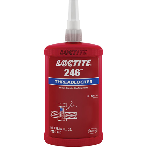 Threadlocker 246 High Temperature, Blue, Medium, 250 ml, Bottle Dufferin Supply