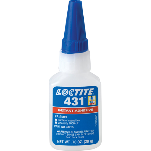 Adh&eacute;sif instantan&eacute;  431 pour toute surface, Transparent, Bouteille, 20 g Dufferin Supply