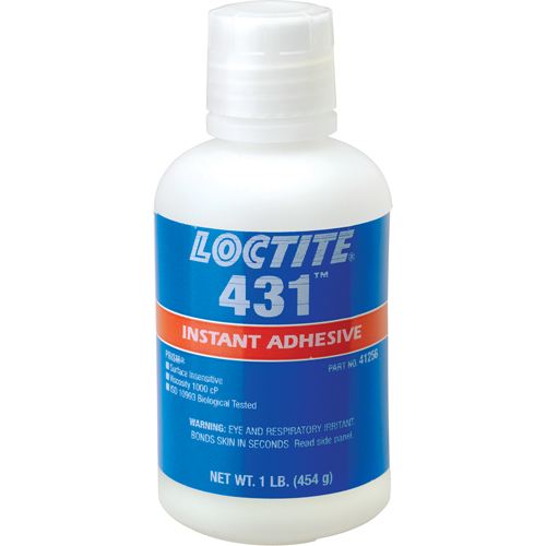 Adh&eacute;sif instantan&eacute;  431 pour toute surface, Transparent, Bouteille, 454 g Dufferin Supply