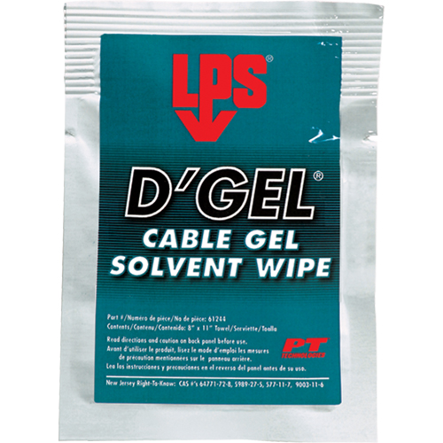 D'Gel&reg; Cable Gel Solvent, Packets Dufferin Supply