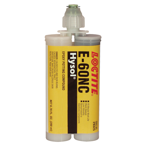 Adh&eacute;sifs structuraux non corrosifs pour les composants &eacute;lectriques E-60NC, 200 ml, Cartouche double, Deux composants, Noir Dufferin Supply