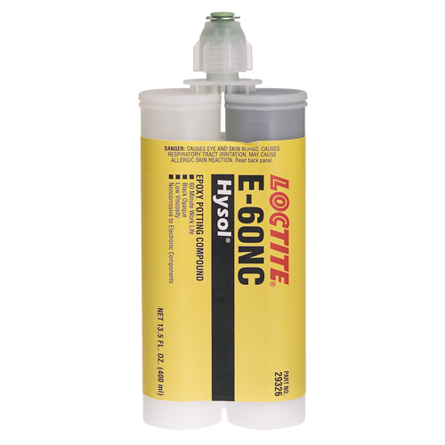 Adh&eacute;sifs structuraux non corrosifs pour les composants &eacute;lectriques E-60NC, 400 ml, Cartouche double, Deux composants, Noir Dufferin Supply
