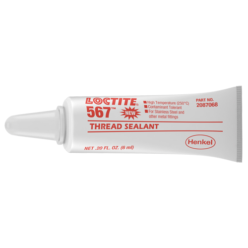567 High Temperature Thread Sealant, Tube, 6 ml, -53.88° C - 204° C/-65° F - 400° F Dufferin Supply