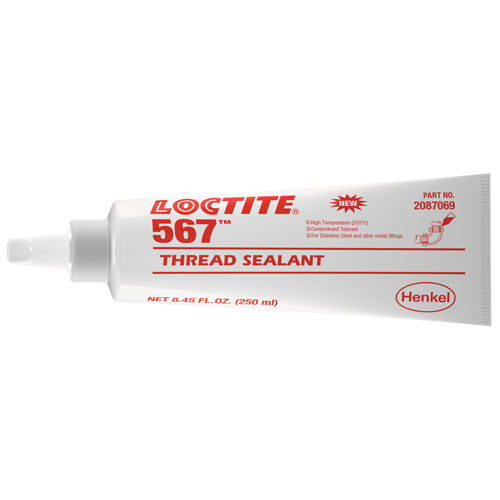 567 High Temperature Thread Sealant, Tube, 250 ml, -53.88° C - 204° C/-65° F - 400° F Dufferin Supply