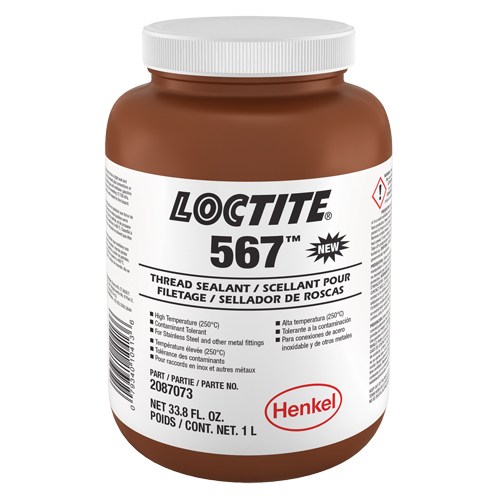567 High Temperature Thread Sealant, Bottle, 1 L, -53.88° C - 204° C/-65° F - 400° F Dufferin Supply