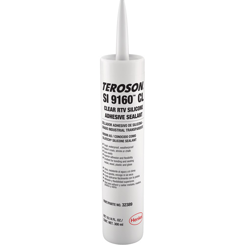 Scellant &agrave; la silicone Teroson SI 9160, Cartouche, Transparent Dufferin Supply