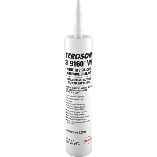 Teroson&reg; SI 9160 Silicone Sealant, Cartridge, White Dufferin Supply