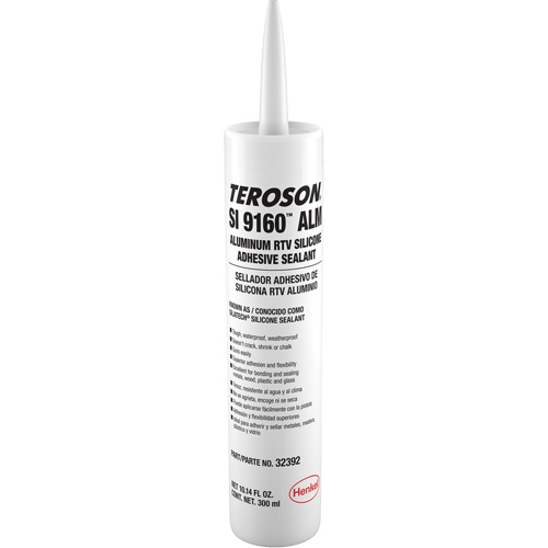 Teroson&reg; SI 9160 Silicone Sealant, Cartridge, Aluminum Dufferin Supply