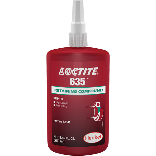 Loctite&reg; 635 Retaining Compound, 250 ml, Bottle, Green Dufferin Supply