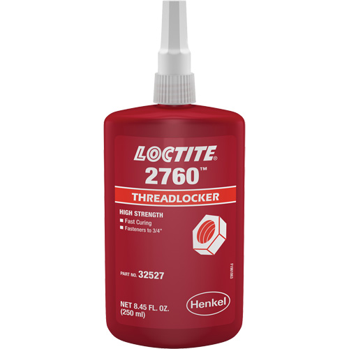 2760 Threadlocker, Red, High, 250 ml, Bottle Dufferin Supply