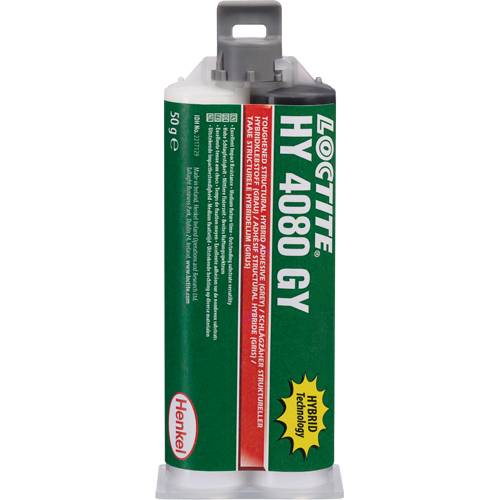 Adh&eacute;sif hybride pour r&eacute;parations structurales HY 4080 GY, Deux composants, Cartouche double, 50 g, Gris Dufferin Supply
