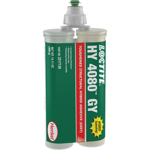 HY 4080 GY Structural Repair Hybrid Adhesive, Two-Part, Dual Cartridge, 400 g, Grey Dufferin Supply
