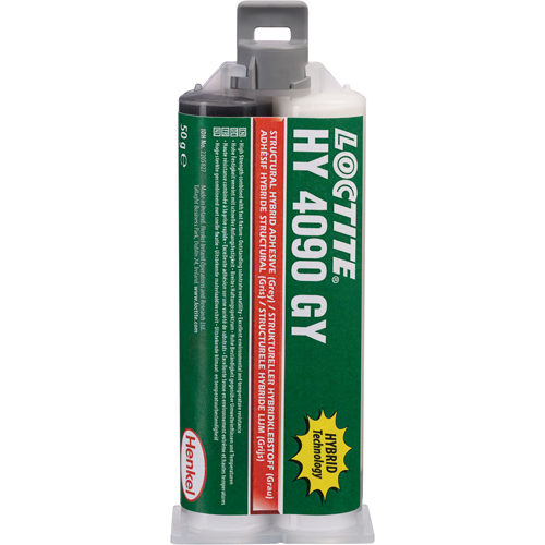 Adh&eacute;sif hybride pour r&eacute;parations structurales HY 4090 GY, Deux composants, Cartouche double, 50 g, Gris Dufferin Supply