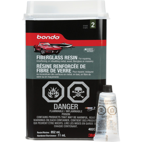 R&eacute;sine de fibre de verre Bondo, Deux composants, 852 ml, Bouteille, Blanc cass&eacute; Dufferin Supply