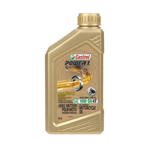 POWER 1&reg; 10W50 Motorcycle Oil, 946 ml, Bottle Dufferin Supply