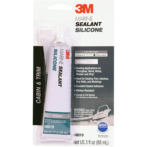Produit d'&eacute;tanch&eacute;it&eacute; &agrave; base de silicone de calibre marin, 3 oz., Tube, Transparent Dufferin Supply