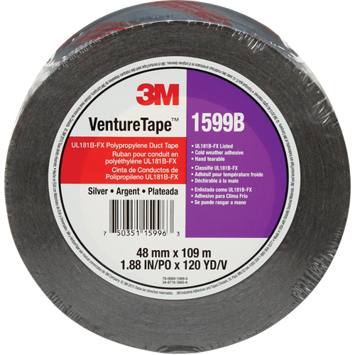 Ruban en polypropyl&egrave;ne Venture Tape 1599B, 3 mils, Argent, 48 mm (2") x 109,7 m (359,9') Dufferin Supply