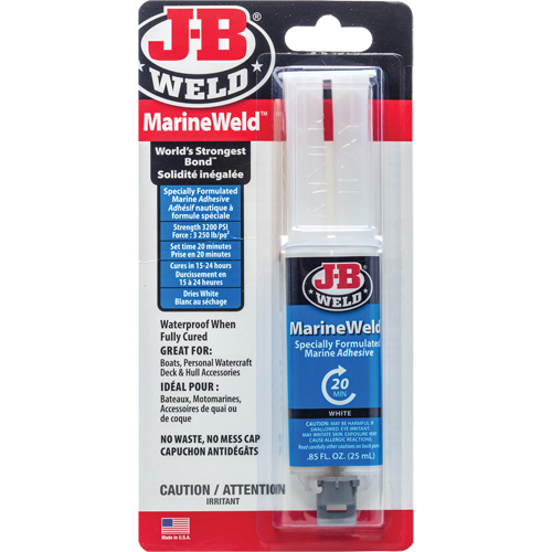 MarineWeld Adhesive, 25 ml, Syringe, Two-Part, White Dufferin Supply
