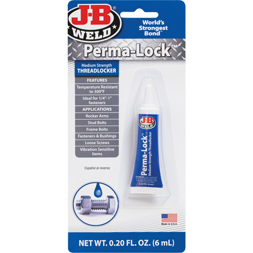 Perma-Lock Threadlocker, Blue, Medium, 6 ml, Tube Dufferin Supply