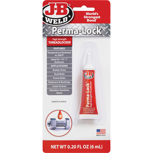 Compos&eacute; de blocage Perma-Lock, Rouge, &eacute;lev&eacute;, 6 ml, Tube Dufferin Supply