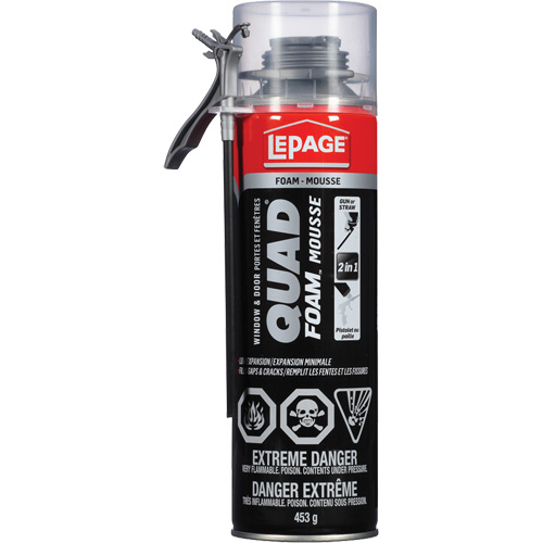 Quad&reg; Foam Window & Door Installation Foam, Aerosol Can, Tan Dufferin Supply