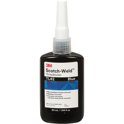 Scotch-Weld Threadlocker TL42, Blue, Medium, 50 ml, Bottle Dufferin Supply