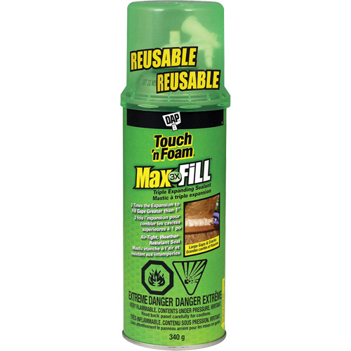 Touch 'n Foam&reg; Max Fill Triple Expanding Sealant, 340 g, Aerosol Can, Cream Dufferin Supply