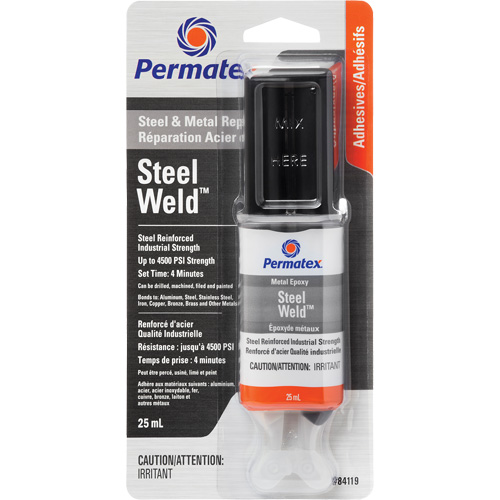 Colle &eacute;poxyde Steel Weld, 25 ml, Seringue, Deux composants, Gris Dufferin Supply