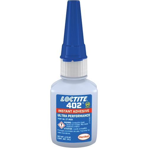 Adh&eacute;sif instantan&eacute; 402, Transparent, Bouteille, 20 g Dufferin Supply