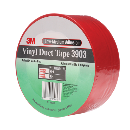 Rubans adh&eacute;sifs en vinyle 3903, 48 mm (2") la x 46 m (151') lo, 6,5 mils, Rouge Dufferin Supply