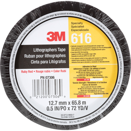 Ruban pour lithographe 616, 12,7 mm (1/2") x 66 m (216'), Rouge Dufferin Supply