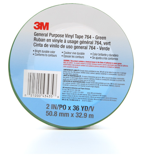 Ruban en vinyle pour travaux g&eacute;n&eacute;raux 764, 50,8 mm (2") la x 32,9 m (108') lo, 5 mils, Vert Dufferin Supply