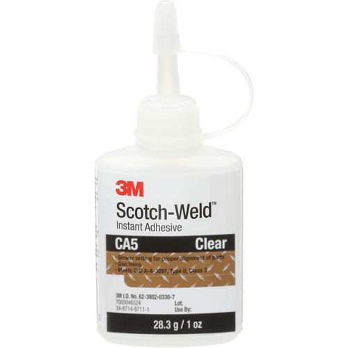 Scotch-Weld Instant Adhesive CA5, Clear, Bottle, 1 oz. Dufferin Supply