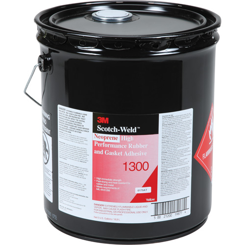 High-Performance Rubber & Gasket Adhesive, Pail, Yellow Dufferin Supply