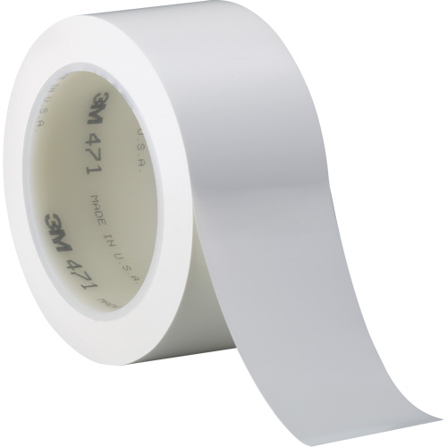471 Vinyl Tape, 38 mm (1-1/2") W x 32.9 m (108') L, 5.2 mils, White Dufferin Supply