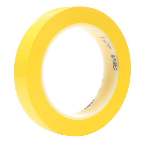 471 Vinyl Tape, 19 mm (3/4") W x 32.9 m (108') L, 5.3 mils, Yellow Dufferin Supply