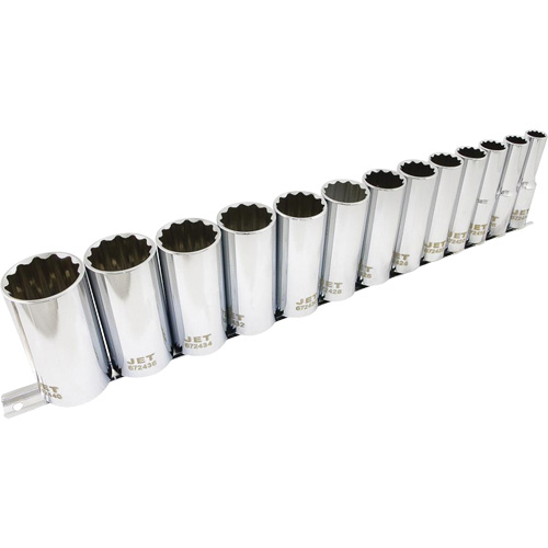 SS1213D-12 SAE 12-Point Socket Set, 13 Pcs, 1/2" Drive Size, Deep Dufferin Supply