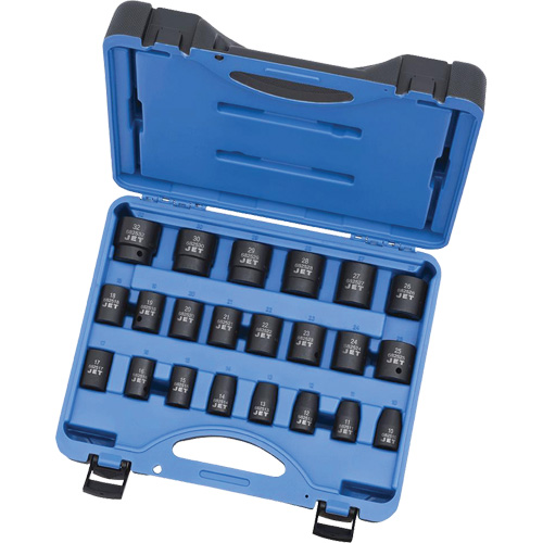 PS2212M 6-Point Metric Socket Set, 22 Pcs, Impact, 1/2" Drive Size, Deep Dufferin Supply