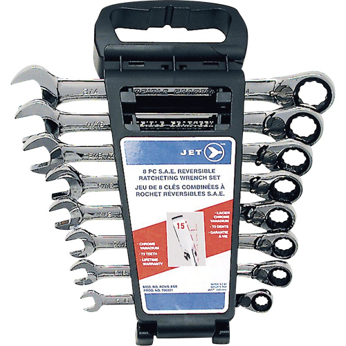 RCWS-8SR Jeu de cl&eacute;s &agrave; rochet r&eacute;versibles longues, SAE, Combinaison, 8 morceaux, Imp&eacute;rial Dufferin Supply