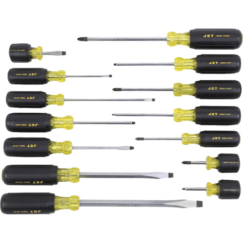 JKS-14S Cushion Grip Screwdriver Set, 14 Pcs. Dufferin Supply