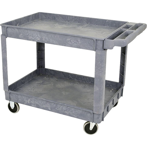 JPTC-3624 Chariot d'atelier robuste en polypropyl&egrave;ne, 2 niveaux, 46" la x 25-1/2" p x 33-1/4" h, 500 lb Cap Dufferin Supply