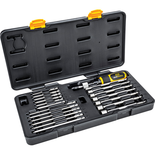 20 Pc. 1/4" Drive Torque Screwdriver Set, 10 - 50 in. lbs. Torque Range, 16" Length Dufferin Supply